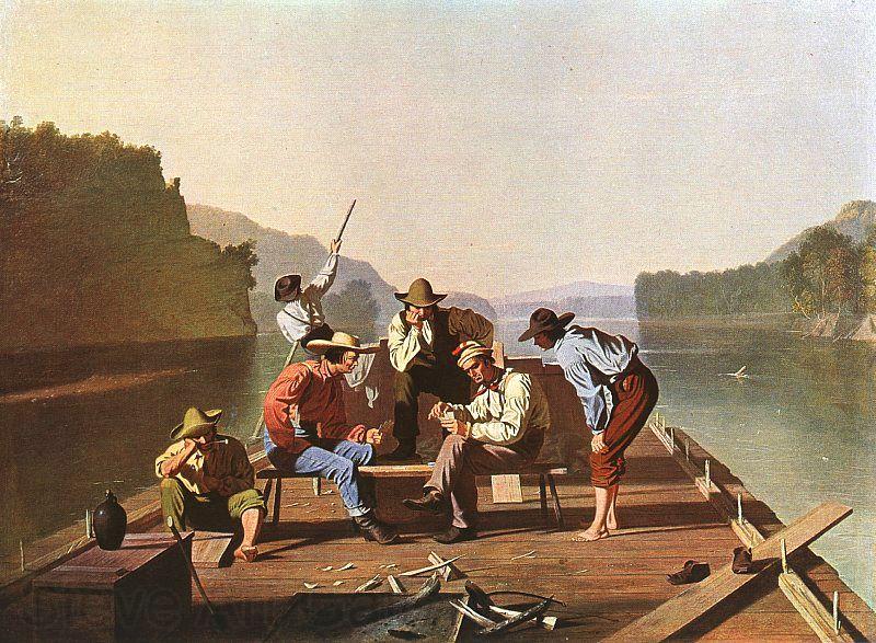 Bingham, George Caleb Raftsmen Playing Cards Norge oil painting art